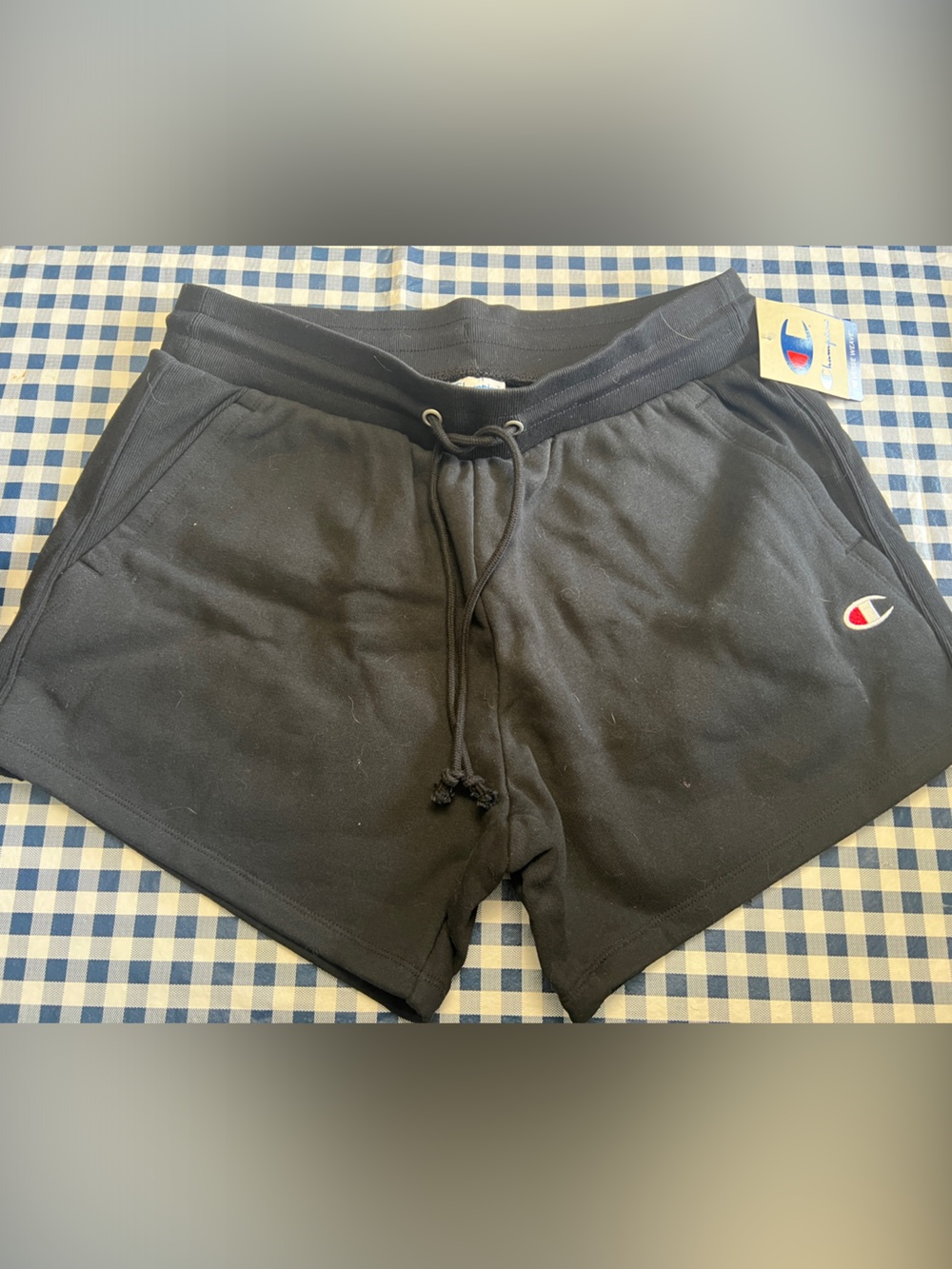 Champion Black Women's Drawstring Athletic Shorts with Logo NWT